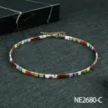 Kleurrijke Boheemse TILA kralen choker halskette voor vrouwen, stijlvolle strand vakantie. - Stijl (NE2680-C)