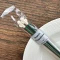 Green cactus alloy chopsticks with cute top design reusable and dishwasher safe use - Forest Beige