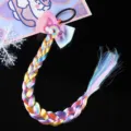 Tresse de cheveux artificielle multicolore pour enfant avec nœud et arc-en-ciel détail - Tresse Arc-en-ciel Nœud Dégradé