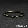 Black obsidian gold bead stretch bracelet women bohemian fashion jewelry variant. - Gold-Obsidian Style (BR2083-D-1)