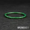 Elegant green disc and gold spacer beaded bracelet, stylish stretch jewelry piece. - Gold-Green Aventurine Style (BR2083-E-1)