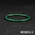 Green bead bracelet with metal spacers, vintage style fashion jewelry for women - Silver-Green Aventurine Style (BR2083-E-2)