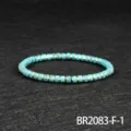 Bohemian turquoise beaded stretch bracelet with gold spacers for women, vintage style jewelry - Gold-Blue Turquoise Style (BR2083-F-1)