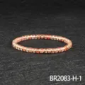 Pink gemstone cylinder and gold spacer bead stretch bracelet for women elegant jewelry - Gold-Watermelon Red Style (BR2083-H-1)