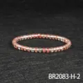 Pink crystal and silver spacer bead elastic bracelet for women minimalist daily jewelry SKU - Silver-Watermelon Red Style (BR2083-H-2)
