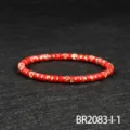 Red stone bead bracelet with gold spacers bohemian stretch beaded fashion jewelry for women - Gold-Emperor Stone Red Style (BR2083-I-1)