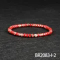 Retro Red Stone Beaded Bracelet Elastic String Bohemian Style Fashion Women Jewelry - Silver-Emperor Stone Red Style (BR2083-I-2)