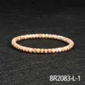 Vintage boho style women stretch beaded bracelet with gold spacer beads jewelry item - Gold-Emperor Stone Skin Color Style (BR2083-L-1)