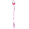 Kleurrijke kinderpruik vlecht haarelastiek met glinsterende vlinder, leuk haaraccessoire. - 1# Dieproze