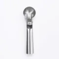 Stainless steel ice cream scoop kitchen tool metal fruit ball maker heavy duty trigger design. - Silver