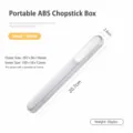 Portable ABS Chopstick Box Transparent Cutlery Storage Case Travel Tableware 207mm - 21cm White / With Buckle
