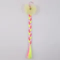 Children colorful wig braid detail showing the vibrant mesh bow and hair ring for cute styles. - 5# Yellow