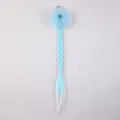 Kids blue wig braid hair tie with glitter mesh bow and crystal gem for princess party. - 2# Blue Style B