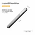 Portable ABS Chopstick Box Travel Tableware Storage Case Small Size in Black Color - 21cm Black / With Buckle