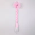Pink gradient braided hair extension featuring cute tulle bow and sparkly rhinestone detail. - 4# Pink B Style