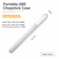 Portable ABS chopstick storage box transparent sliding tableware case large white size - 25CM White / With Buckle