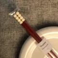 Juego de palillos de aleacion Tanghulu estilo hogar hotel vajilla lindo diseno 1 par - 23cm / Rojo Blanco