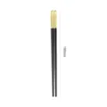 Bacchette in lega per uso domestico antiscivolo nere con parte superiore dorata 190mm - 19cm / Nero Giallo