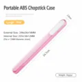 Boîte de rangement portable en ABS pour baguettes rose grande taille transparente et étui. - 25cm Rose