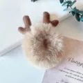 Elastico per capelli renna in peluche morbido carino fascia corna cervo inverno - Elastico Peluche Corna Cachi