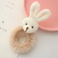 Morbido elastico per capelli coniglietto di peluche simpatico accessorio per donne invernali - Coniglio Bianco Beige