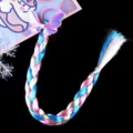 Treccia di capelli colorati per bambini con elastico a farfalla scintillante accessorio. - Treccia Fiocco Paillettes