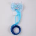 Kids colorful gradient wig hair clip cute mermaid bow hairpiece for holiday party dress up - 1# Blue Gradient