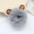 Chouchou en peluche douce grise avec oreilles d'animaux, joli accessoire de coiffure tendance. - Élastique Oreilles de Singe Gris
