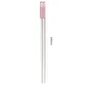 Bacchette da casa in lega con punta in cristallo rosa, antiscivolo, lunghezza 240mm. - 24cm / Bianco Rosa
