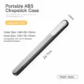 Portable ABS chopstick storage box travel cutlery case with transparent lid and base. - 25cm Black / With Buckle
