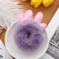 Chouchou en peluche avec bois de cerf violet duveteux accessoire de cheveux mignon pour tous les jours. - Chouchou Bois de Cerf Violet Foncé