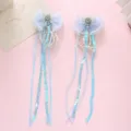 Enfants bleu pince à cheveux noeud tresse perruque gland accessoires de cheveux pour filles - 2 Pièces/Ensemble / Bleu