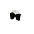 Black and white plush bow hair tie, sweet style soft velvet scrunchie for women styling. - 4# Velvet Black Bowknot White Hair Tie