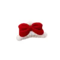 Red velvet bow plush hair claw clip detail view, sweet winter hair styling accessory. - 5# Velvet Red Bowknot White Hair Claw (Double Sided)