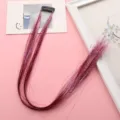 Extensions de cheveux à clip métalliques brillantes mèches roses pour fête et scène coiffure - Style Clip BB (BB-Cheveux d'Ange Dorés) / Rose Laser