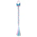 Details van kleurrijke synthetische haarlok voor kinderen, glitter vlinder accent, haaraccessoire. - 4# Blauw A