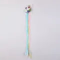 Detail view of the colorful unicorn hair clip with long pastel braids, perfect for kids dress up. - Style 5 (Glitter Unicorn A)