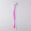 Detailed view of children colorful wig hair extension with sparkly unicorn clip for cute styling. - Style 6 (Glitter Unicorn B)