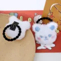 Suesse pluesch baer haarseil japanischer cartoon haargummi flauschig haarschmuck fuer damen - Großes Haarseil / Weiß