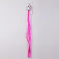 Colorful unicorn synthetic hair extension clip detail shot with long gradient strands. - Style 10 (Glitter Unicorn C)