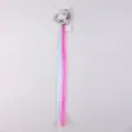 Close-up detail of cute unicorn hair clip with long colorful extensions for kids styling. - Style 9 (Cartoon Unicorn)
