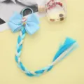 Kinder bunte synthetische Haarzopferweiterung mit blauer Schleife und Einhorn Haarschmuck. - 4# Blau Pony Zopf