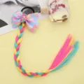 Kinder bunte synthetische Perücke Zopf Haarband mit Schleife und Cartoon-Accessoire. - 6# Rosa Meerjungfrau Zopf