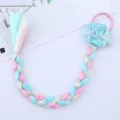 Bambini parrucca colorata treccia capelli corda con conchiglia stella marina, accessorio festa. - N. 1