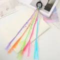 Colorful hair braids for kids, synthetic wig hair extensions with elastic hair tie for girls. - Rubber Band Heart Colorful Braid