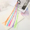 Colorful braided children's wig hair rope hair accessory for girls dancing performance. - Rubber Band Round Bead Colorful Braid
