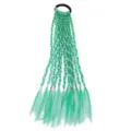 Colorful synthetic hair braid ponytail extension with ring, short gradient dreadlocks. - Grass Green