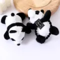 Cute plush panda hair tie detail, fluffy animal hair rope accessory for daily wear. - Panda Hair Tie