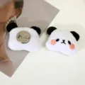 Cute panda plush brooch pin cartoon animal embroidery fashion accessories detail view. - Panda Brooch