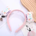 Cute pink plush cat ear headband, soft furry hair hoop for daily makeup face washing cute style - 2# Style